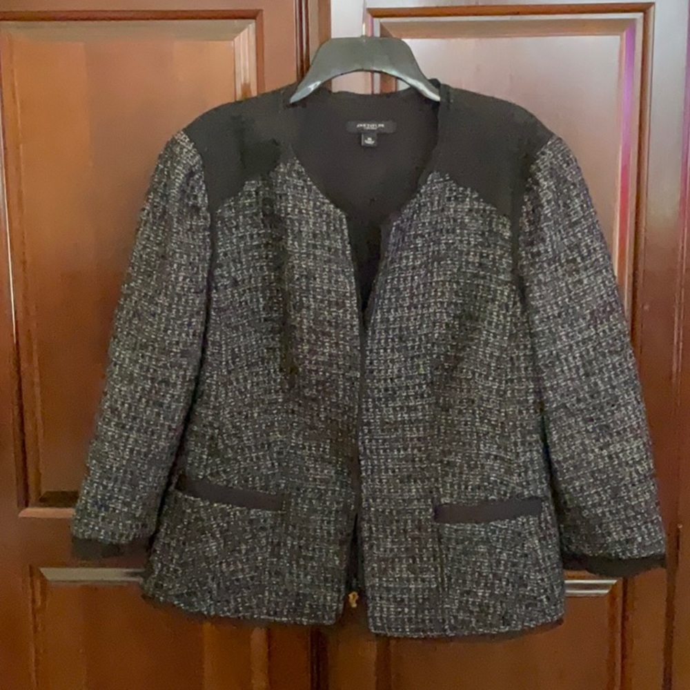 ANN TAYLOR Jacket with Semi-Sheer Detail - Size 16- 1/4 length sleeves
